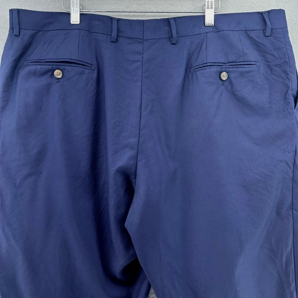 Max Davoli Baroni Navy Blue Super 150s Wool Dress Pants 42x30 (28) Rolled Cuff